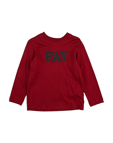 FAY T-shirt JUNIOR Bordeaux 100% Cotone