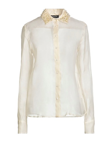 FABIANA FILIPPI Silk shirts & blouses Cream 100% Silk, Nylon, Polyester, Glass, Resin