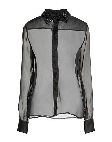 FABIANA FILIPPI Silk shirts & blouses Black 100% Silk, Nylon, Polyester, Glass, Resin