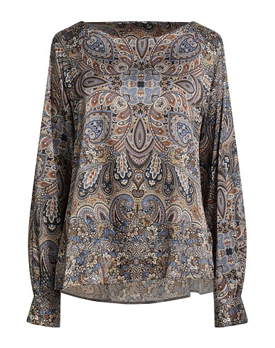 CALIBAN Top Khaki 59% Viscose, 32% Silk, 9% Elastane
