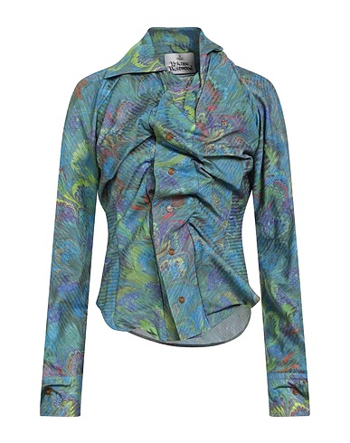 VIVIENNE WESTWOOD Patterned shirts & blouses Slate blue 100% Cotton