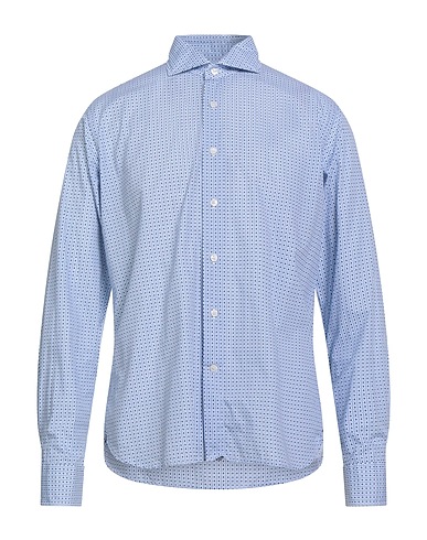 ORIAN Patterned shirt VINTAGE Sky blue 100% Cotton