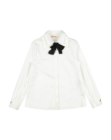 ELISABETTA FRANCHI Patterned shirts & blouses LA MIA BAMBINA White 98% Cotton, 2% Elastane