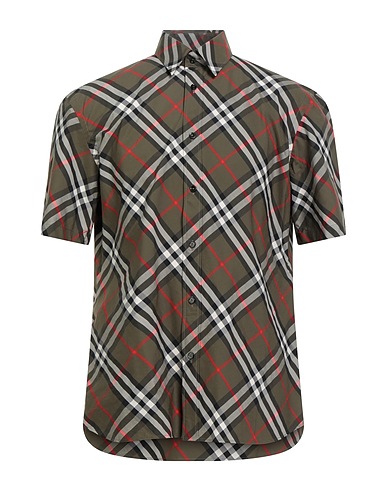 BURBERRY Patterned shirt Military green 100% Cotton