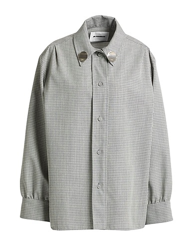 JIL SANDER Patterned shirts & blouses Light grey 100% Virgin Wool