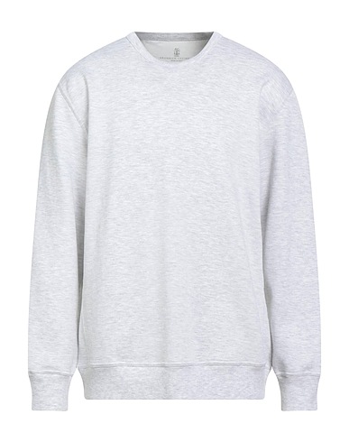 BRUNELLO CUCINELLI Sweatshirt Light grey 64% Cotton, 26% Polyamide, 6% Cashmere, 4% Silk