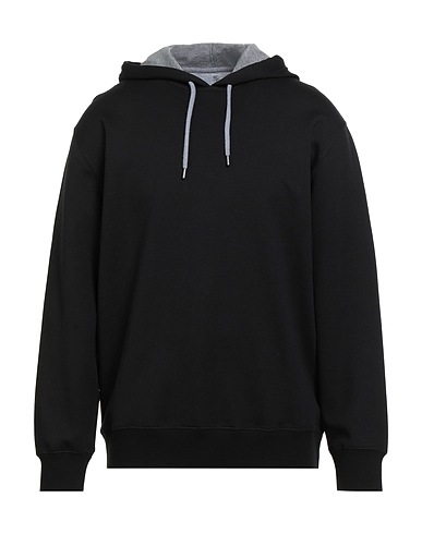 BRUNELLO CUCINELLI Hooded track jacket  Black 64% Cotton, 26% Polyamide, 6% Cashmere, 4% Silk