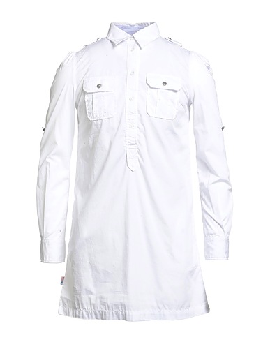 BLAUER. Solid colour shirt White 100% Cotton