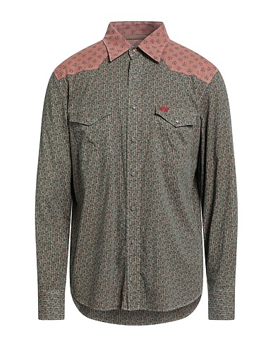 VIVIENNE WESTWOOD Patterned shirt Military green 97% Cotton, 3% Elastane