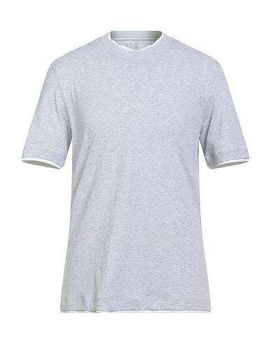 BRUNELLO CUCINELLI T-Shirt Hellgrau 100% Baumwolle