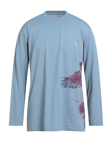 Y-3 T-shirt Slate blue 100% Cotton, Elastane
