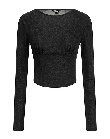 JUST CAVALLI Top Black 85% Polyester, 10% Metallic Polyester, 5% Elastane