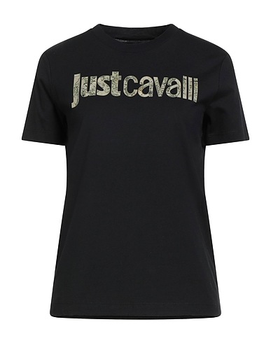 JUST CAVALLI T-shirt Μαύρο 100% Βαμβάκι