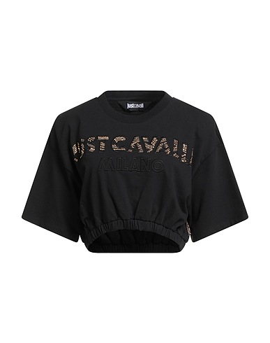 JUST CAVALLI Crop top Black 100% Cotton