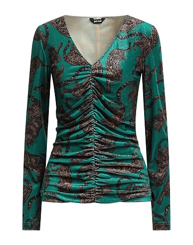 JUST CAVALLI Top Emerald green 92% Polyester, 8% Elastane