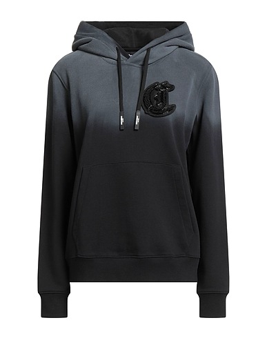 JUST CAVALLI Hooded track jacket  Black 100% Cotton