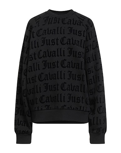 JUST CAVALLI Sweatshirt Black 100% Cotton, Elastane