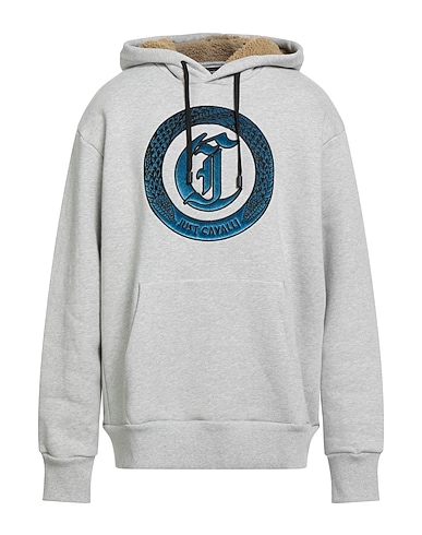 JUST CAVALLI Hooded sweatshirt Light grey 100% Cotton, Polyester, Elastane