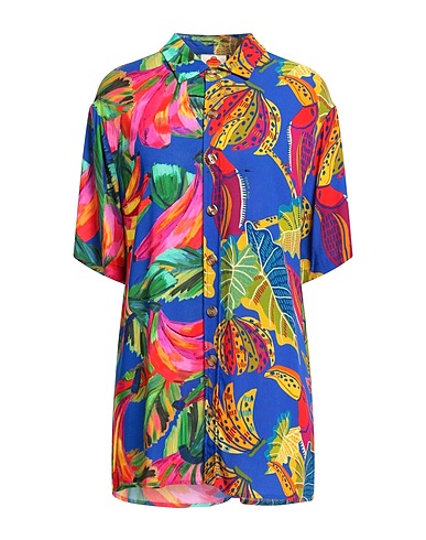 FARM RIO Hemden und Blusen mit Blumen Königsblau 100% Rayon
