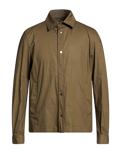 HERNO Camisa lisa VERDE MILITARE 97% Algodón, 3% Elastán
