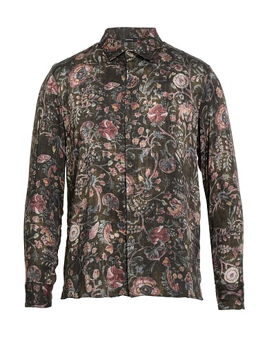 IMPERIAL Patterned shirt Military green 100% Viscose