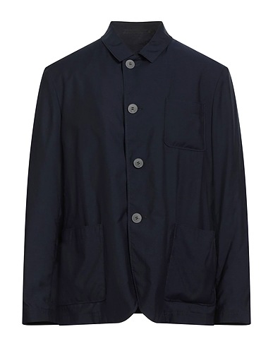 GIORGIO ARMANI Solid colour shirt Midnight blue 84% Lyocell, 16% Silk