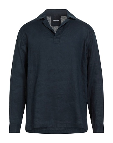 GIORGIO ARMANI Linen shirt Navy blue 100% Linen