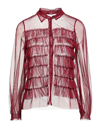 TENSIONE IN Solid colour shirts & blouses Garnet 100% Polyester