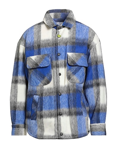 BARROW Checked shirt Bright blue 60% Wool, 40% Polyester