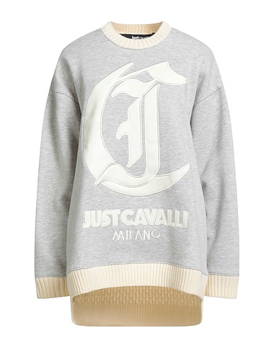 JUST CAVALLI Sweatshirt Light grey 63% Wool, 37% Polyamide, Polyester, Cotton, Polyurethane