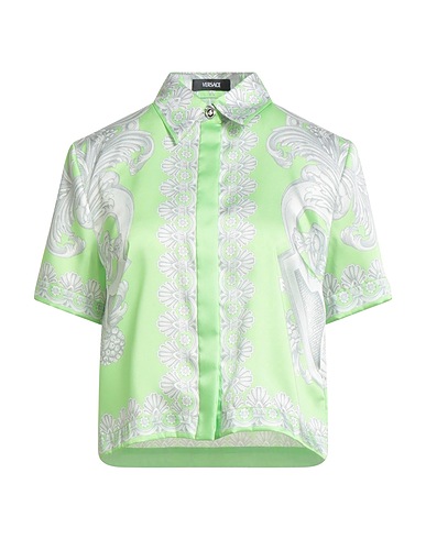 VERSACE Hemden und Blusen mit Muster Limettengrün 100% Polyester