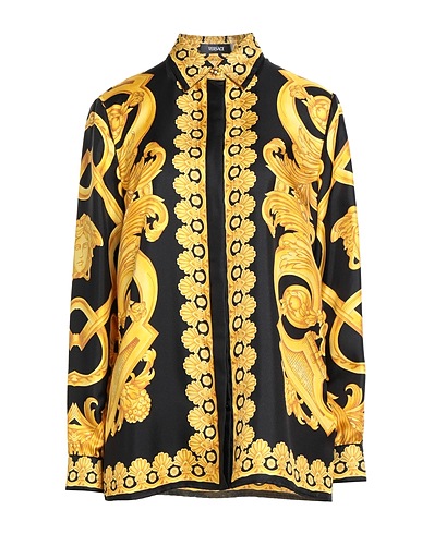 VERSACE Patterned shirts & blouses Black 100% Silk