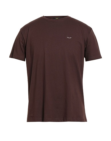 ARMATA DI MARE Basic T-Shirt Dunkelbraun 100% Baumwolle