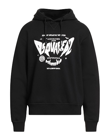 DSQUARED2 Hooded track jacket  Black 100% Cotton