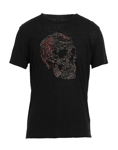 JOHN VARVATOS T-shirt Black 55% Linen, 45% Modal