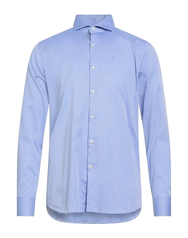 BAGUTTA Μονόχρωμο πουκάμισο Ανοιχτό μπλε 100% Βαμβάκι
