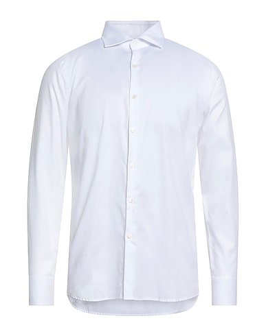 BAGUTTA Solid colour shirt White 100% Cotton