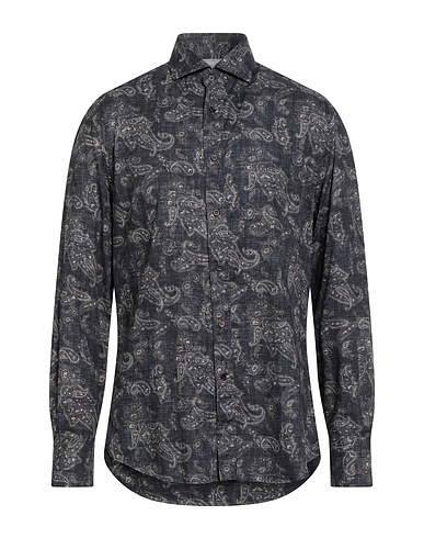 BRUNELLO CUCINELLI Patterned shirt Midnight blue 100% Cotton