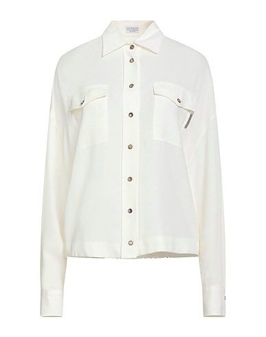 BRUNELLO CUCINELLI Silk shirts & blouses Ivory 100% Silk, Brass