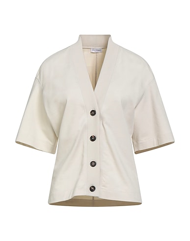 BRUNELLO CUCINELLI Sweatshirt Off white 98% Cotton, 2% Elastane, Brass