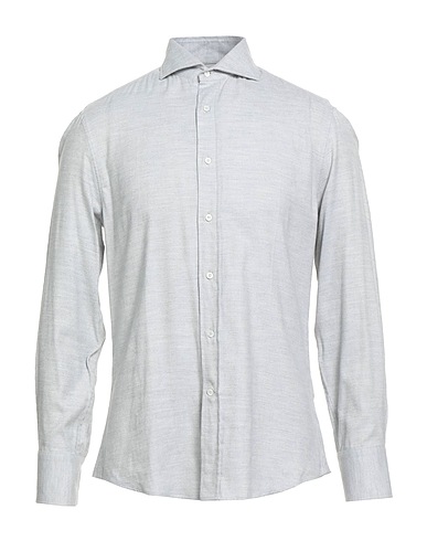 BRUNELLO CUCINELLI Einfarbiges Hemd Hellgrau 61% Baumwolle, 39% Lyocell