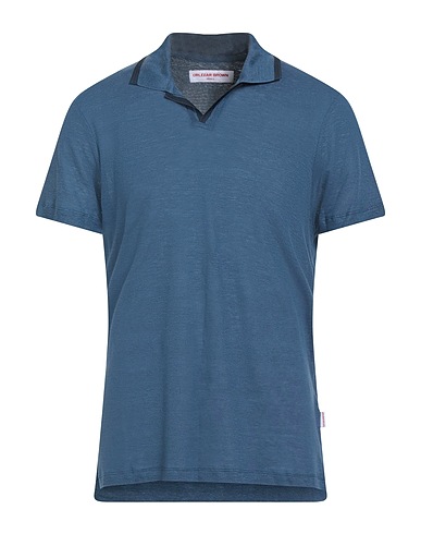 ORLEBAR BROWN Μπλουζάκι Polo Ναυτικό μπλε 100% Λινό, Πολυεστέρας