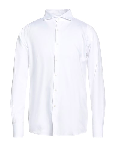 BAGUTTA Solid colour shirt White 100% Cotton