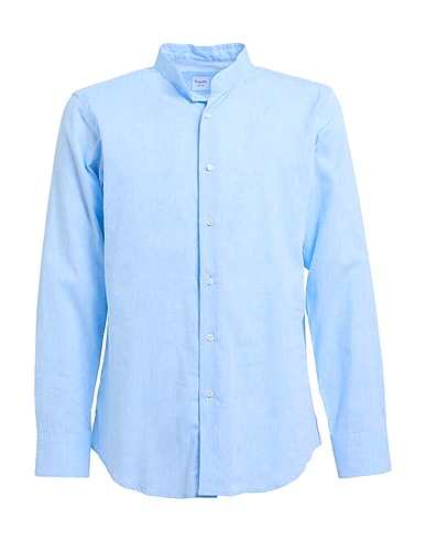 BAGUTTA Camicia in lino Celeste 55% Lino, 45% Cotone