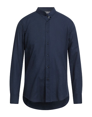 BAGUTTA Linen shirt Midnight blue 55% Linen, 45% Cotton