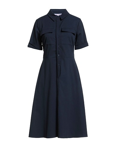 ORLEBAR BROWN Midi dress Midnight blue 55% Polyester, 31% Cotton, 11% Viscose, 3% Elastane