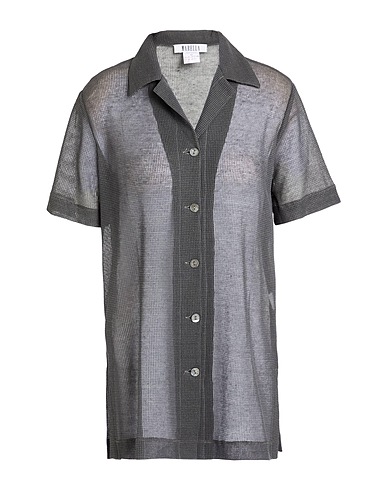 MARELLA Linen shirt Grey 50% Linen, 45% Cotton, 5% Polyamide