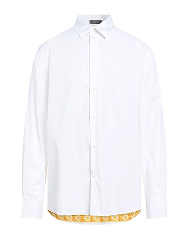 VERSACE Patterned shirt White 100% Cotton, Polyester
