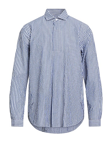 BRIAN DALES Chemise à rayures Bleu marine 93% Coton, 7% Lin