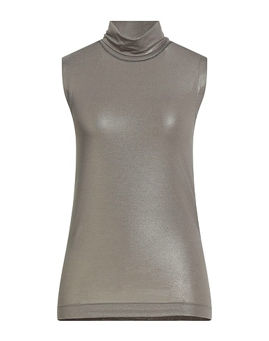 BRUNELLO CUCINELLI Top Khaki 60% Cotton, 30% Viscose, 10% Elastane, Brass